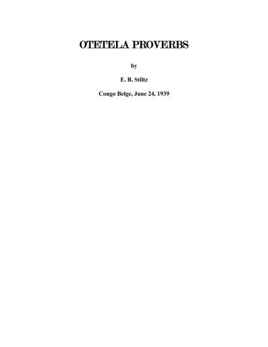 Otetela Proverbs
