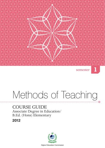 Methods of Teaching. Course Guide - Elementary