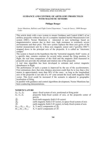 Guidance and control of artillery projectiles with magnetic sensors