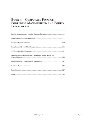 CFA. Level 1. Book 4. Corporate Finance, Portfolio Management, and Equity Investments 2016