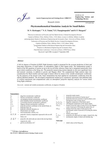 Physicomathematical simulation analysis for small bullets