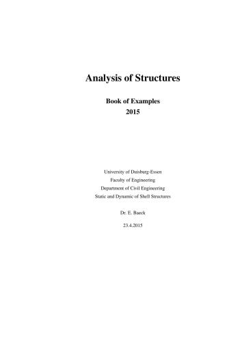 Analysis of Structures. Book of Examples