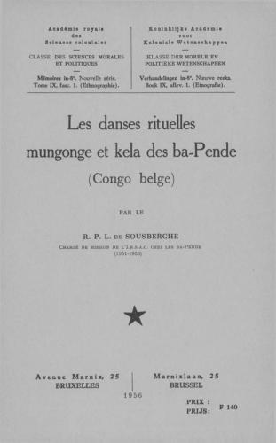 Les danses rituelles mungonge et kela des ba-Pende (Congo belge)