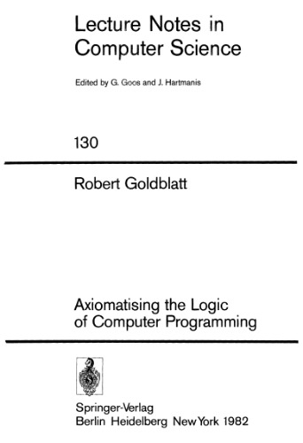 Axiomatising the Logic of Computer Programming