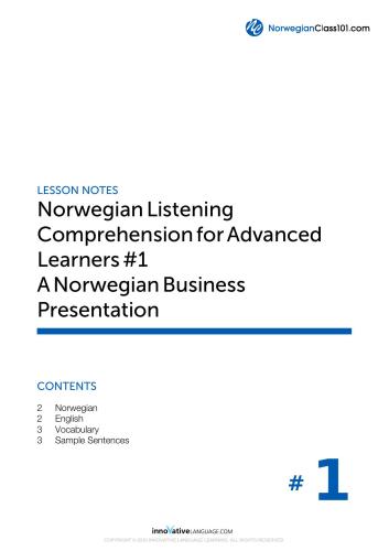 NorwegianClass101: Norwegian Listening Comprehension for Advanced Learners