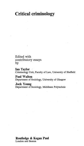 Critical criminology