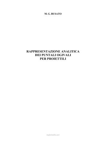 Rappresentazione analitica dei puntali ogivali per proiettili