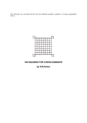 100 Squares for Chess and Damante