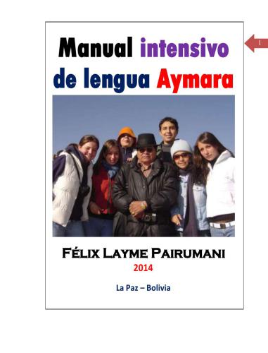 Manual intensivo de lengua Aymara