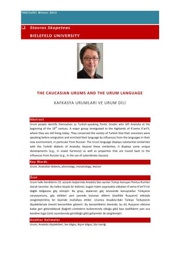 Caucasian Urums and Urum language