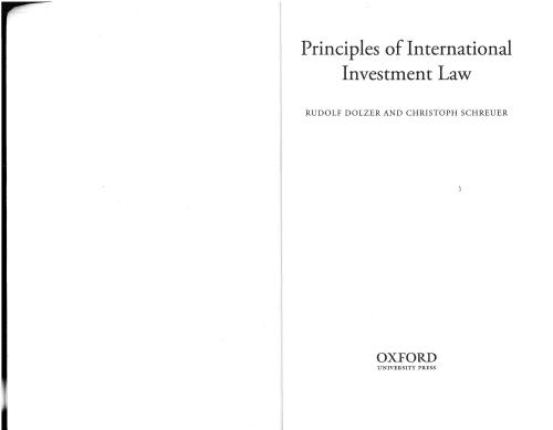 Principles of International Investment Law