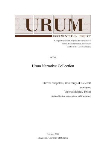 Texts: Urum Narrative Collection