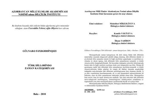 Türk dillərində zaman kateqoriyası