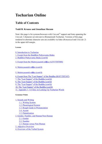 Tocharian Online