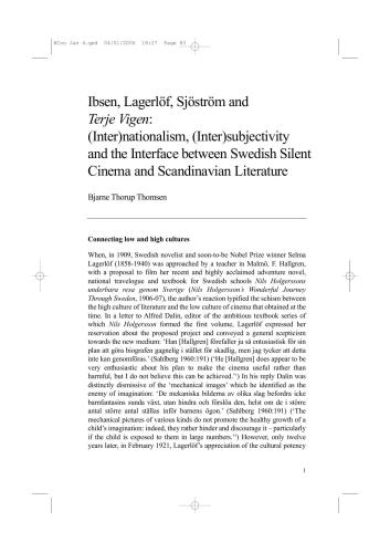 Ibsen, Lagerlöf, Sjöström and Terje Vigen: (Inter)nationalism, (Inter)subjectivity and the Interface between Swedish Silent Cinema and Scandinavian Literature