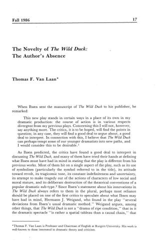 The Novelty of The Wild Duck. The Author's Absence