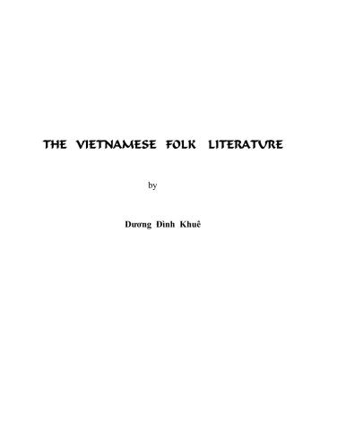 The Vietnamese Folk Literature