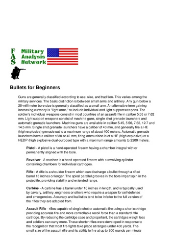 Bullets for beginners