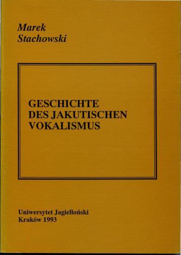 Geschichte des jakutischen Vokalismus