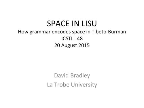 Space (spatial deixis) in Lisu