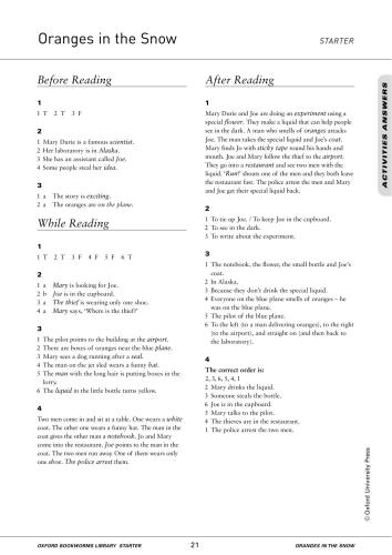 Oranges in the Snow (Activities)