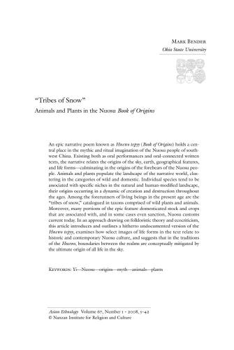 Tribes of Snow: animals and plants in the Nuosu Book of Origins