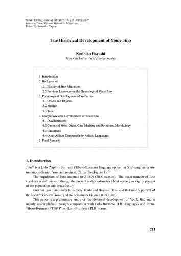 The historical development of Youle Jino