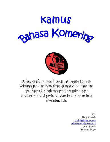Kamus Bahasa Komering
