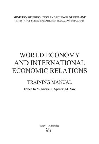 and other. World Economy and International Economic Relations
