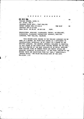 Panjabi Reader. Level 2