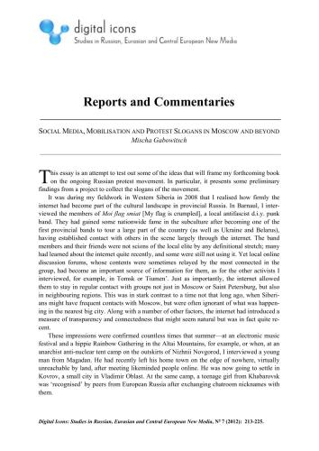 Social media, mobilisation and protest slogans in Moscow and beyond