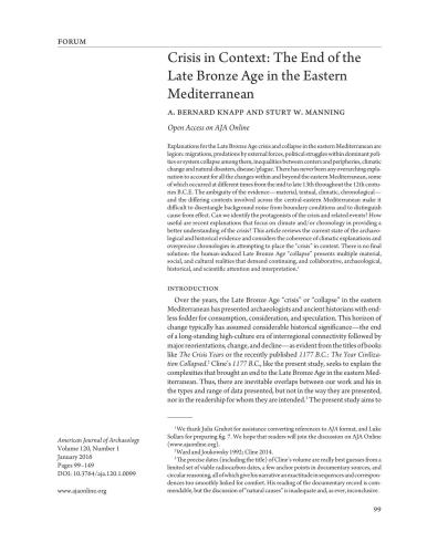 Crisis in Context: The End of the Late Bronze Age in the Eastern Mediterranean