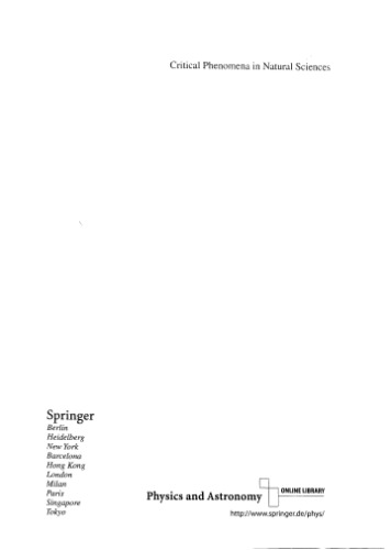 Critical phenomena in natural sciences: chaos, fractals, selforganization, and disorder: concepts and tools