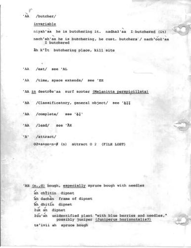 Gwich'in stem-based lexical file