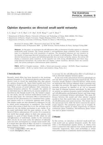 Opinion dynamics on directed small-world networks