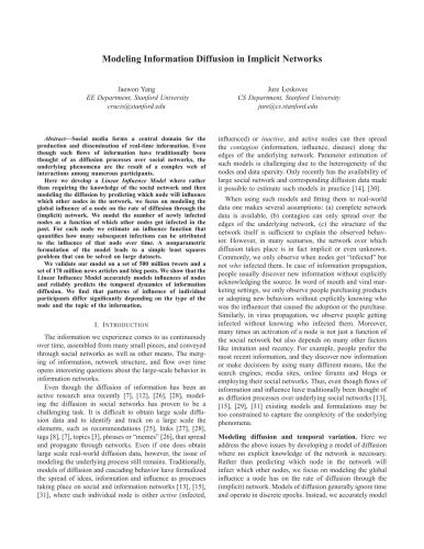 Modeling Information Diffusion in Implicit Networks