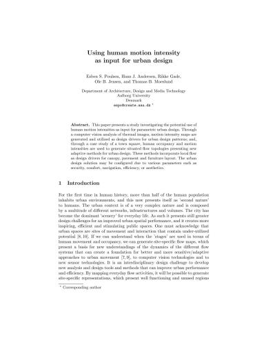 Using human motion intensity as input for urban design