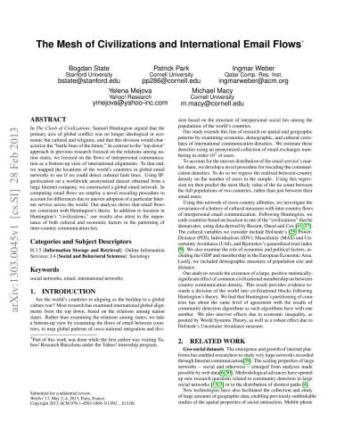 The Mesh of Civilizations and International Email Flows