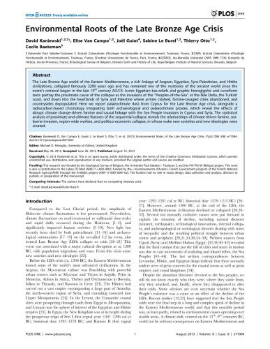 Environmental Roots of the Late Bronze Age Crisis