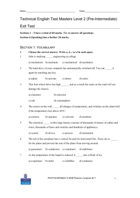 Technical English 2 Tests