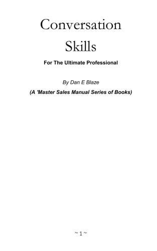 Conversation Skills - For The Ultimate Professional