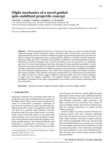 Flight mechanics of a novel guided spin-stabilized projectile concept