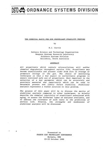 The chemical basis for gun propellant stability testing