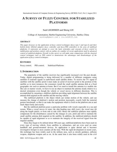 A survey of fuzzy control for stabilized platforms