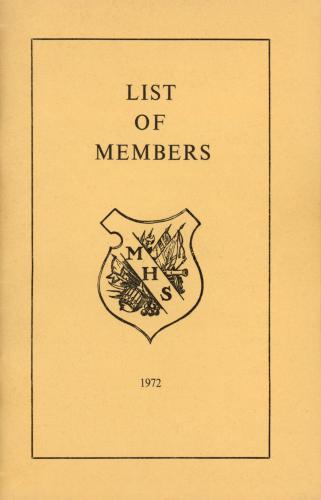 Military Historical Society List of Members 1972