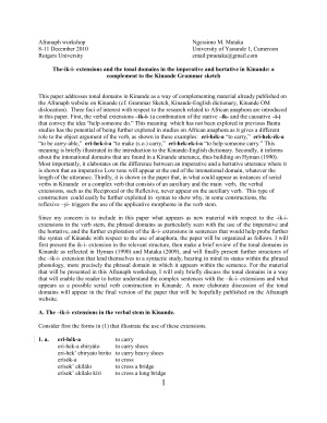 The -ik-i- extensions and the tonal domains in the imperative and hortative in Kinande: a complement to the Kinande Grammar sketch