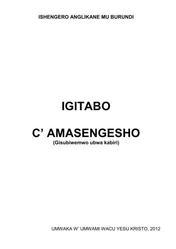 Igitabo C’ Amasengesho: The Book of Common Prayer in Kirundi