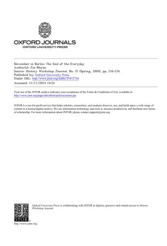 November in Berlin: the End of the Everyday