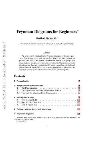Feynman Diagrams for Beginners