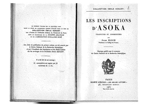 Les inscriptions d’ Aśoka